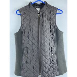 J Jill Sz M Brown Quilted Side Goring Stretch Pockets Back Band Camping Hiking